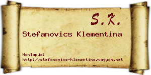 Stefanovics Klementina névjegykártya